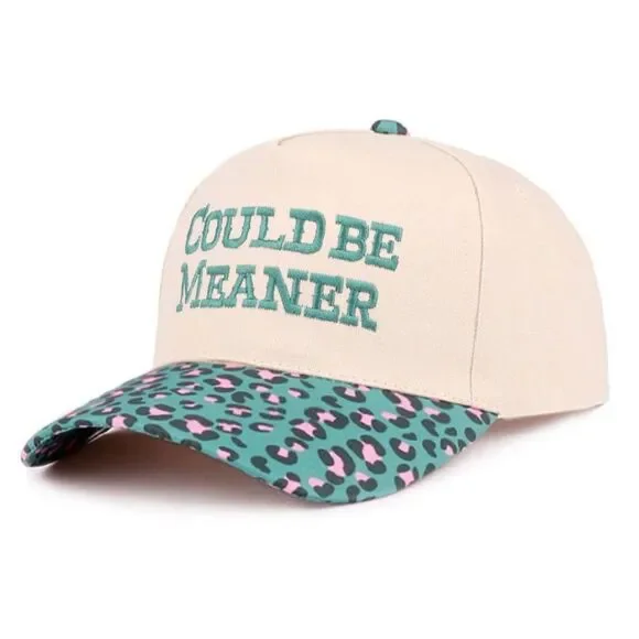 Could Be Meaner Two-Tone Cotton Cap Cougar Turquoise O/S NEW - Picture 3 of 4